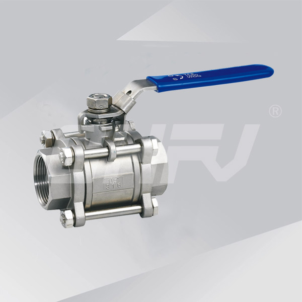 Three-piece welded stainless steel ball valve