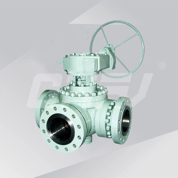 Three-way flanged ball valve